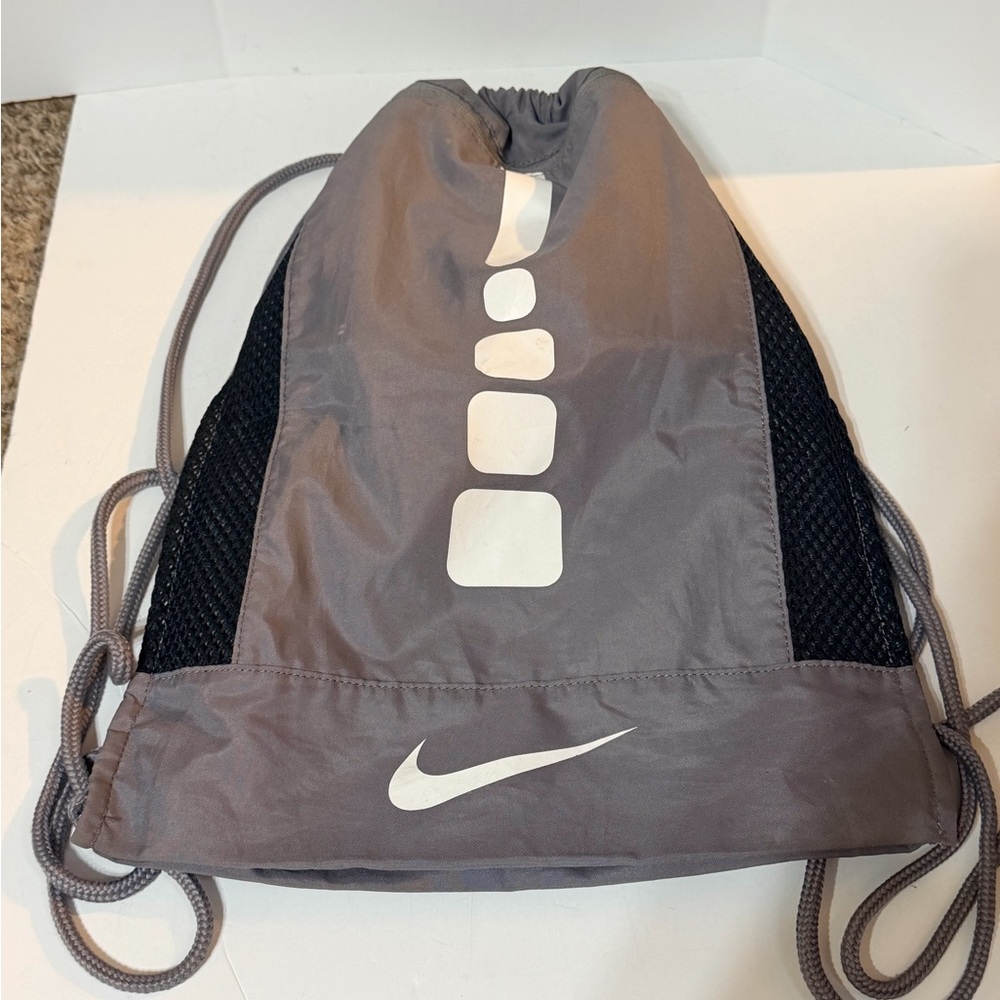 Nike Gray and Black‎ Drawstring Backpack